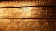Golden ancient Egyptian hieroglyphs.