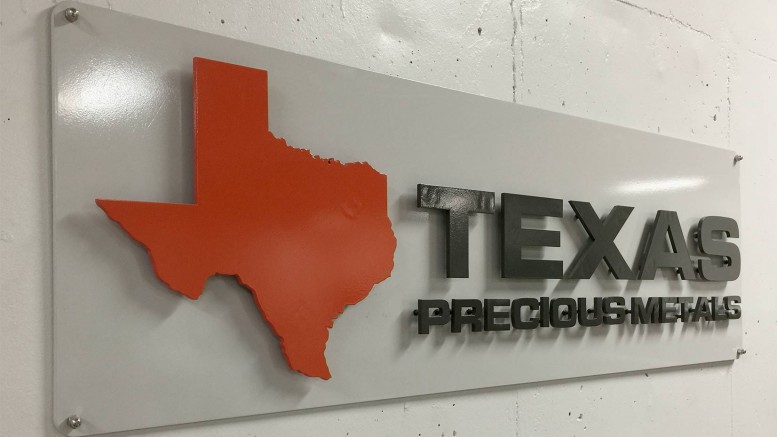 Logo of the precious metals trading firm Texas Precious Metals. Credit: Texas Precious Metals.