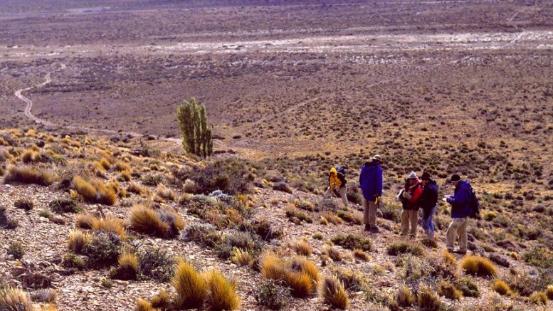 Visiting the Navidad high-grade silver property in southern Argentina’s Chubut province in 2003. Photo by The Northern Miner.