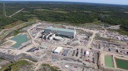 New Gold’s Rainy River gold mine under construction, 65 km north of Fort Frances, Ontario. Credit: New Gold.