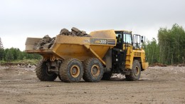 A dump truck at New Gold's Rainy River project in northwestern Ontario. Credit: New Gold.