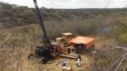 A drill site at Crusader Resources’ Borborema gold project in Eastern Brazil in 2014. Credit Crusader Resources.