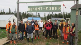 Workers at Noront Resources’ Esker exploration camp, including representatives from local First Nations, in Ontario’s James Bay lowlands. Credit: Noront Resources.