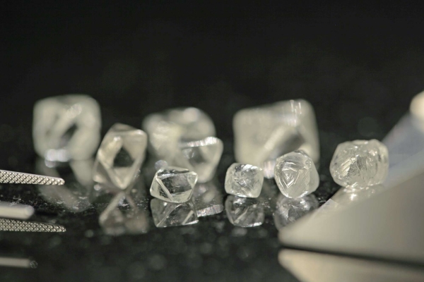 Rough diamonds from Stornoway Diamond's Renard project, in Quebec.