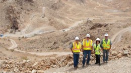 Members of the Northern Vertex team at the Moss gold project in northwestern Arizona. Credit: Northern Vertex.