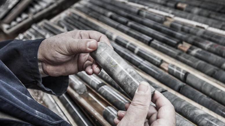 An employee examines drill core at Richmont Mines’ Island gold mine. Credit: Richmont Mines.