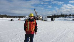 TerraX Minerals CEO Joe Campbell at a drill site at the Yellowknife City gold project in the Northwest Territories. Credit: TerraX Minerals.