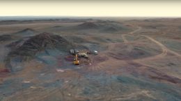 Drilling at Erdene Resource Development's Altan Nar gold-polymetallic project in southwestern Mongolia. Credit: Erdene Gold Development video screenshot.