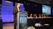 Pierre Lassonde, chairman of Franco-Nevada and master of ceremonies at the 29th annual Canadian Mining Hall of Fame induction ceremony in Toronto in January. Credit: Keith Houghton Photography.