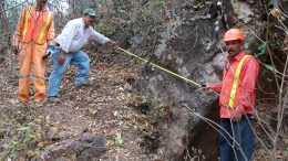 Measuring the America vein at Condor Gold's La India gold property in Nicaragua in 2011. Credit: Condor Gold.