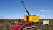 Workers at a drill on Agnico Eagle Mines’ Amaruq gold property in Nunavut. Credit: Agnico Eagle Mines.