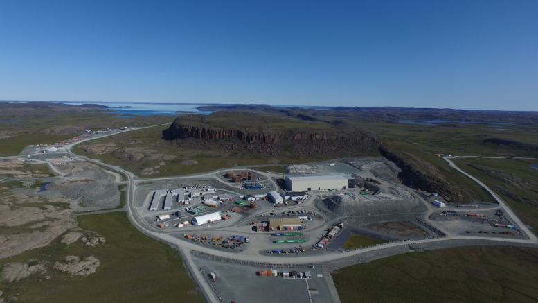 Aerial view from the south of TMAC Resources' Doris gold mine at the Hope Bay gold property in Nunavut. Credit: TMAC Resources.