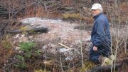 Jean Descarreaux examining an outcrop in Quebec circa 2007.