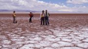 Pausing for a photo at the Cauchari salt lake at Lithium Americas's Cauchari-Olaroz lithium brine project in northwestern Argentina's Jujuy province. Credit: Lithium Americas.