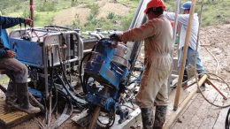 A drill crew at Almaden Minerals’ Ixtaca gold-silver deposit in Mexico. Credit: Almaden Minerals.