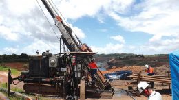 Drillers at Trek Mining’s Aurizona gold project in Brazil in April 2017. Credit: Trek Mining.
