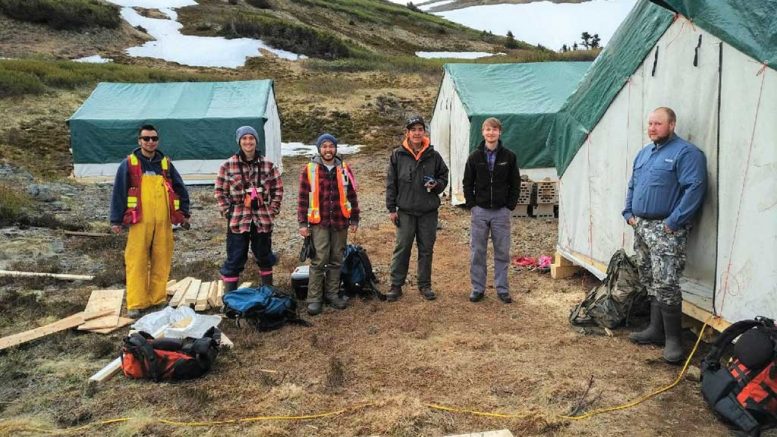 The IP geophysical crew at GT Gold’s Tatogga gold property in June 2017. Credit: GT Gold.