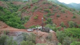 A drill site Minera Alamos’ Los Verdes copper-molybdenum project in 2015, 200 km southeast of Hermosillo in Sonora state, Mexico. Credit: Minera Alamos.