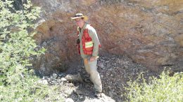 Dale Brittliffe, Silver Viper Minerals' vice-president of exploration, on the Clemente silver-gold property in Sonora, Mexico. Credit: Silver Viper Minerals.