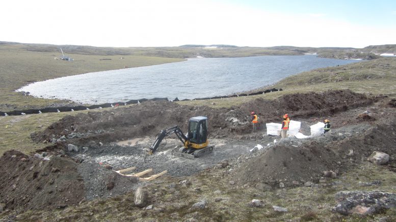 Sampling at North Arrow's Naujaat diamond project, in Nunavut. Credit: North Arrow Minerals