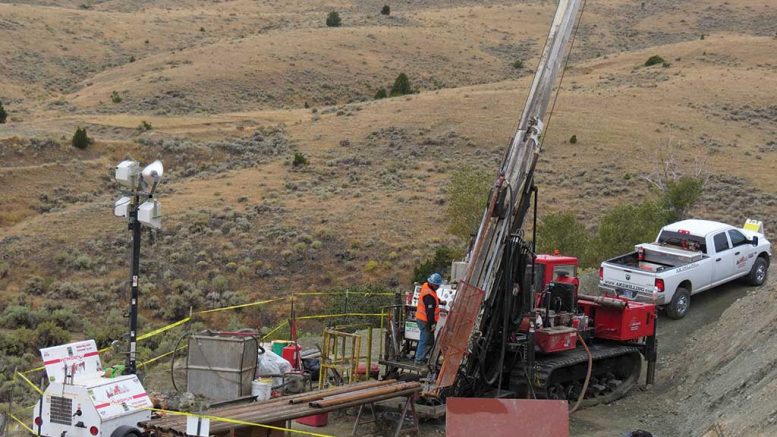 Drillers at work in Montana at Broadway Gold Mining’s Madison gold-copper project in September 2017. Credit: Broadway Gold Mining.