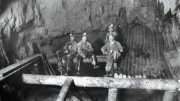 Miners in the historic O’Brien mine in the 1950s, where Radisson Mining Resources is exploring for gold. Credit: Radisson Mining Resources.