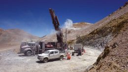 Drillers at Filo Mining’s Filo del Sol copper-gold project in the Atacama region of Chile and Argentina. Credit: Filo Mining.