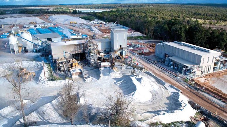 The processing plant, as seen in 2011, at Talison Lithium’s Greenbushes lithium mine in Western Australia, which produces about half of the world’s lithium supply. Talison is a joint venture between Albemarle and Tianqi Lithium. Credit: Talison Lithium.