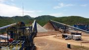 Twin ore stockpiles at First Majestic's Santa Elena mine in Sonora, Mexico. Credit First Majestic.