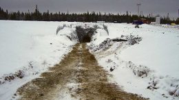 The ramp entrance at the McKenzie Break gold project, 25 km north of Val-d’Or, Quebec. Monarques Gold has optioned the project from Agnico Eagle Mines. Credit: Monarques Gold.