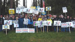 Striking mine workers at Hecla Mining’s Lucky Friday silver mine in Idaho. Credit: USW Local 5114.