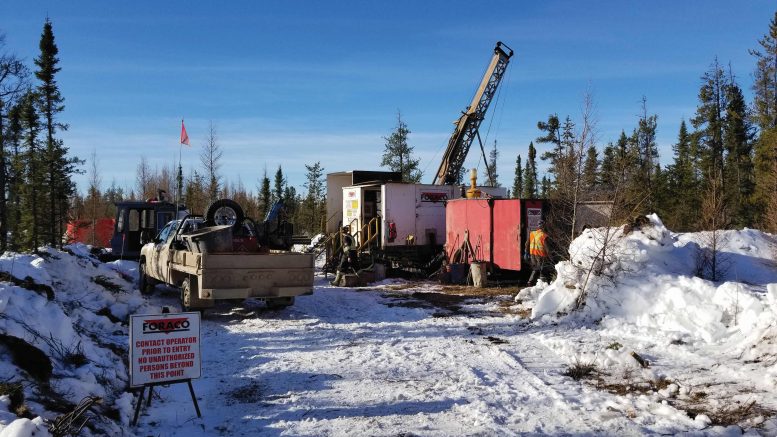 Drillers tackling the 50,000-metre program at Osisko Metals’ Pine Point zinc-lead project in the Northwest Territories. Credit: Osisko Metals