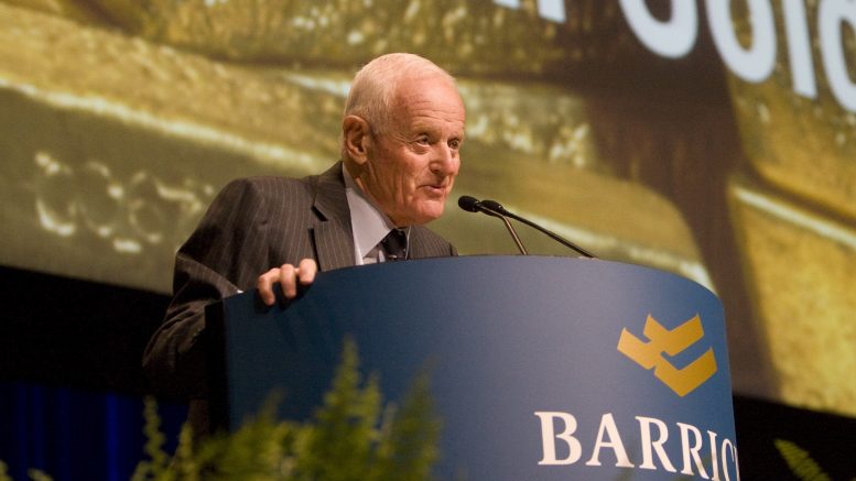 Barrick Gold founder Peter Munk addresses shareholders at the 2010 annual general meeting. Credit: Barrick Gold.