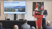 Orefinders chief executive officer and director Stephen Stewart presents at the Canadian Mining Symposium in London on April 25, 2018.