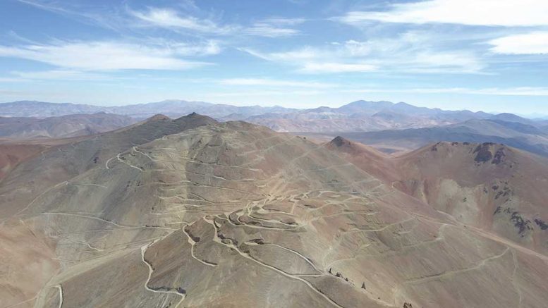 The planned pit areas at Atacama Pacific Gold’s Cerro Maricunga gold project in Chile. Credit: Rio2.