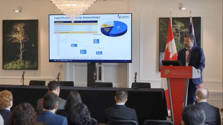 Russell Starr, SVP, Communications at Auryn Resources, presents at the Canadian Mining Symposium in London on April 24, 2018.