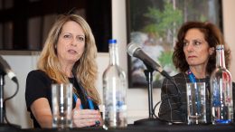 The Responsible Mining panel at the Canadian Mining Symposium in London on April 25, 2018. Left: Sandra Gogal, partner and aboriginal leader, Miller Thomson LLP; and Lisa Davis, chief executive officer, Peartree Securities. Photo by Martina Lang.