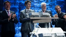 At the launch of Elysis in Montreal in May 2018, from left: Elysis CEO Vincent Christ, Canadian Prime Minister Justin Trudeau, Quebec Premier Philippe Couillard and Rio Tinto Aluminium chief executive Alf Barrios. Credit: PMO.
