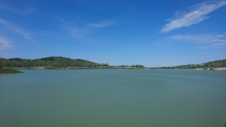 The tailings pond at Island Gold, which Alamos may expand in the next few years. Photo by Richard Quarisa.