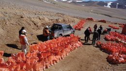 Workers and bagged samples at NGEx Resources’ Josemaria copper-gold project in Argentina. Credit: NGEx Resources.