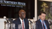 Dean McPherson (left), head of business development for global mining at TMX Group; and Shea Small, co-leader of global mining at McCarthy Tetrault, at The Northern Miner's Canadian Mining Symposium at Canada House in London, U.K., in April 2018.