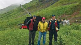 At Aben Resources’ Forrest Kerr gold project in B.C., from left: director Timothy Termuende, CEO James Pettit and VP of exploration Cornell McDowell. Credit: Aben Resources.