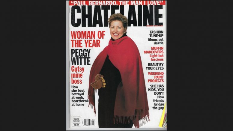 Margaret Kent ("Peggy Witte") on the cover of Canada's Chatelaine magazine as their "Woman of the Year" for 1995.