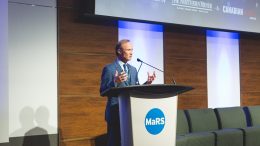 Sean Boyd, vice-chair and CEO of Agnico Eagle Mines, accepts The Northern Miner's Mining Person of the Year Award for 2017 at the Progressive Mine Forum held in Toronto in October 2018. Credit: George Matthew Photography.