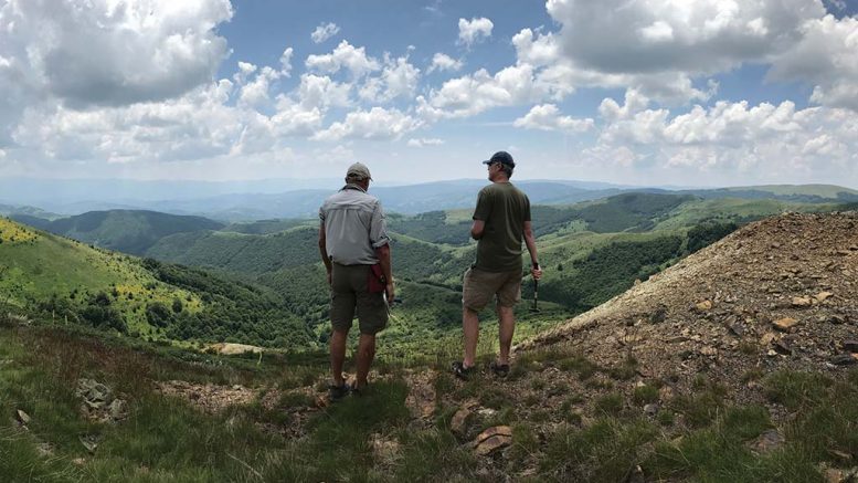 Geologists at Medgold Resources and Fortuna Silver Mines’ Tlamino gold project in southeast Serbia. Credit: Medgold Resources.