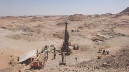 A drill site in 2017 at Orca Gold’s Block 14 gold project in the Republic of Sudan. Photo by Richard Quarisa.
