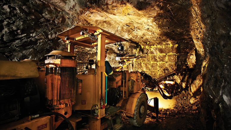 A jumbo at Hudbay Minerals’ 777 zinc-copper mine in Flin Flon, Manitoba. Credit: Hudbay Minerals.