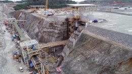 Primary crushers and a conveyor at First Quantum Minerals’ Cobre Panama copper mine under construction in Panama. Credit: First Quantum Minerals.