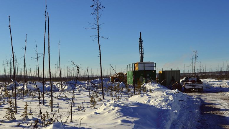 A drill rig at on Fission 3.0’s Patterson Lake North uranium project in Saskatchewan. Credit: Fission 3.0.