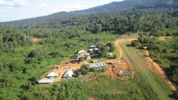 The camp at Columbus Gold’s Montagne d’Or gold project in northwestern French Guiana. Credit: Columbus Gold.